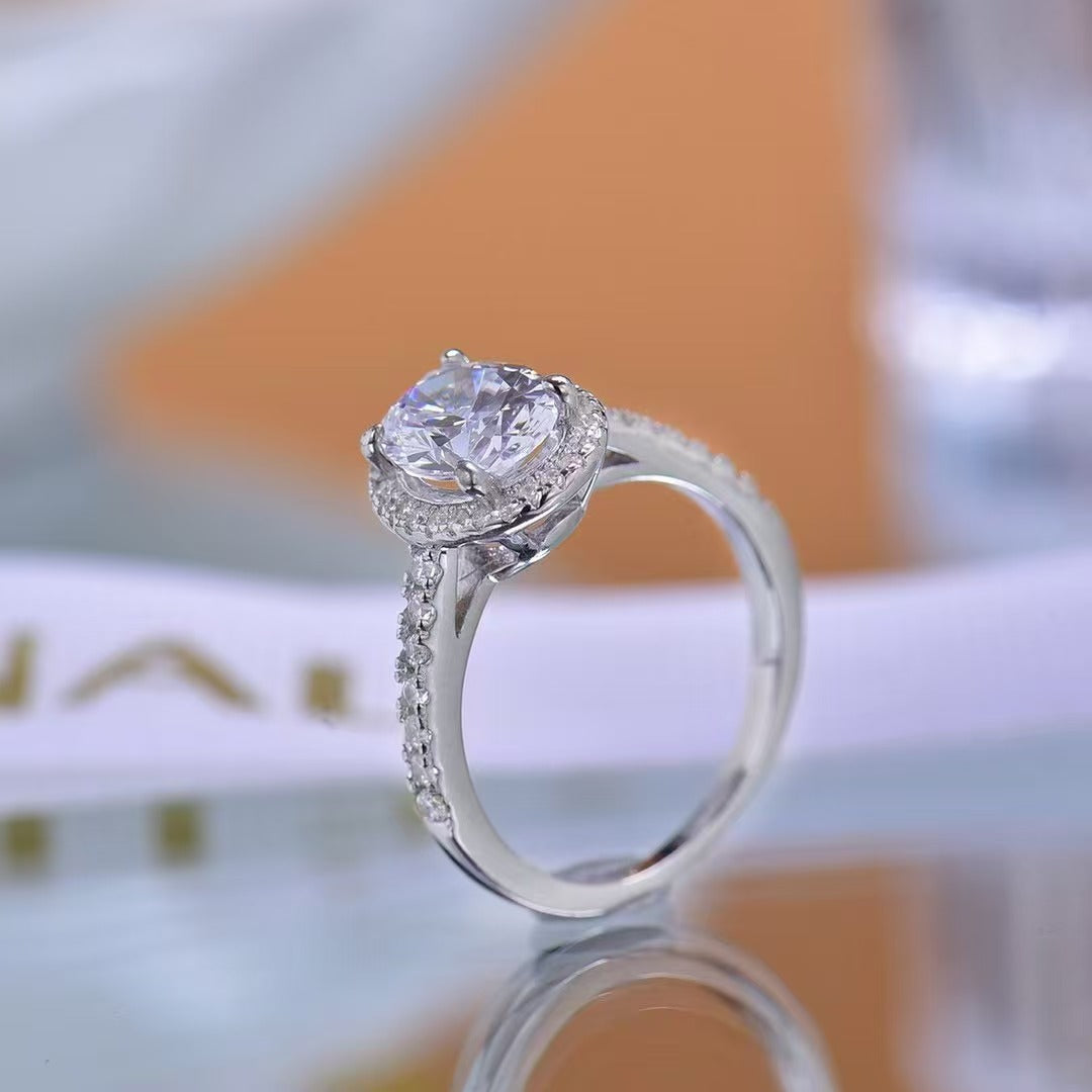 2.0ct Classic Halo Solitaire Ring