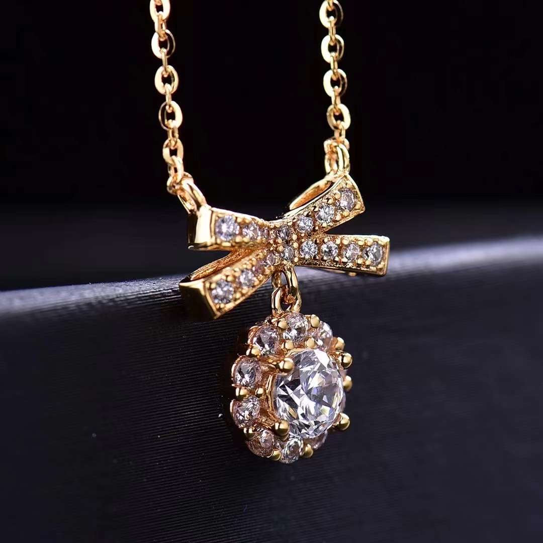 18K Rose Gold Necklace 0.5 ct. Moissanite Gemstone – Dainty & Timeless Design