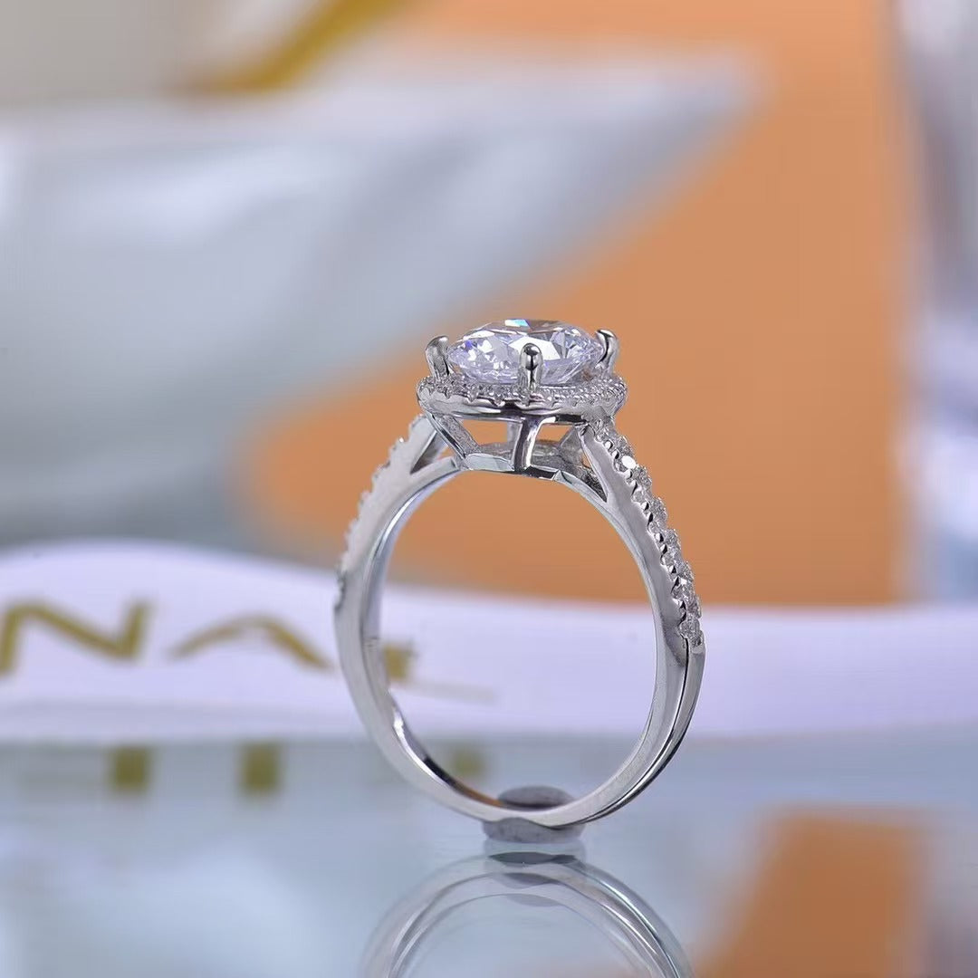 2.0ct Classic Halo Solitaire Ring