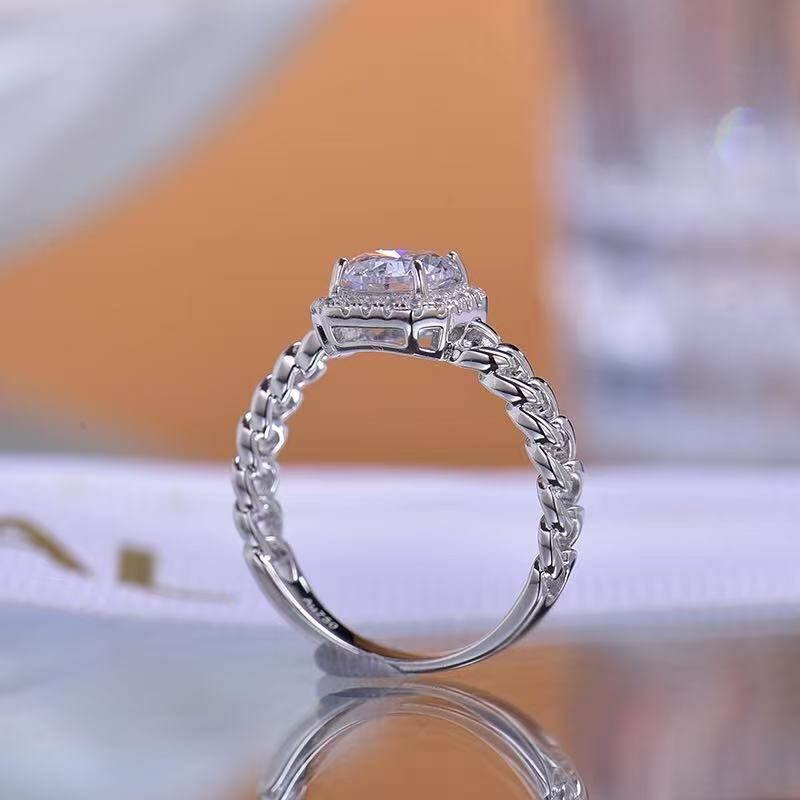 Chain Link Square 1.0ct Ring