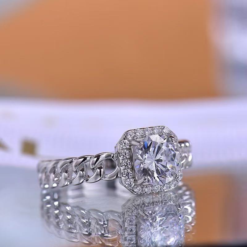 Chain Link Square 1.0ct Ring