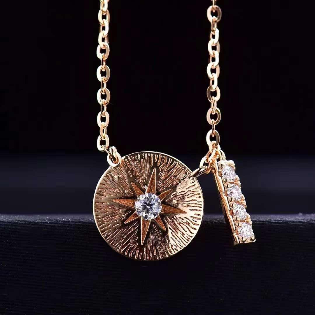 Radiant Starburst Pendant Necklace 18k Gold