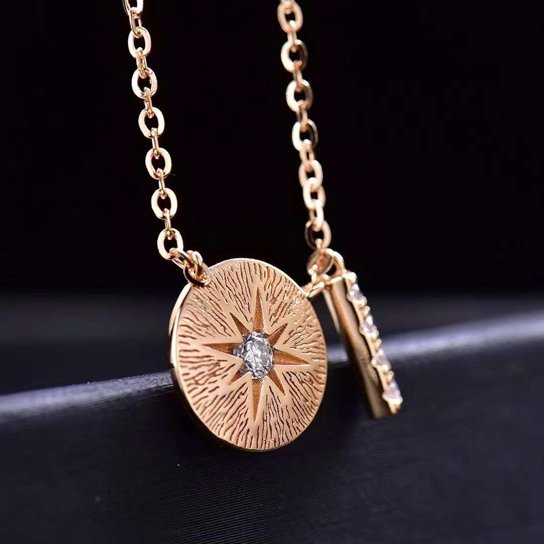 Radiant Starburst Pendant Necklace 18k Gold