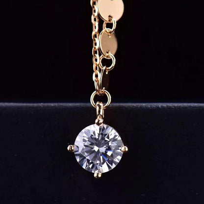 Elegant 18K Rose Gold Necklace 0.5 ct. Moissanite Gemstone