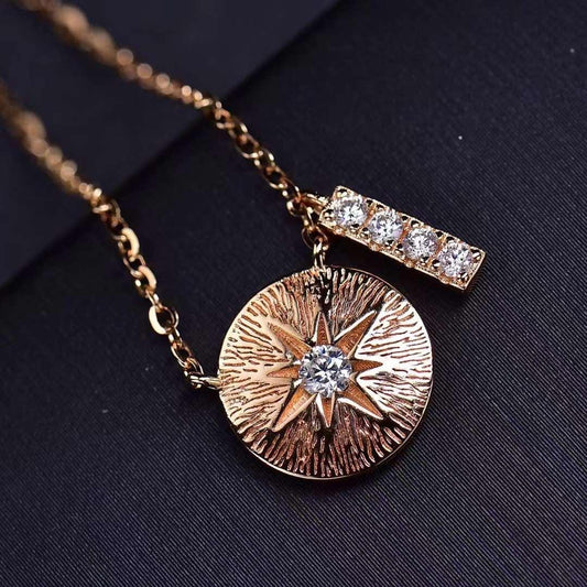 Radiant Starburst Pendant Necklace 18k Gold