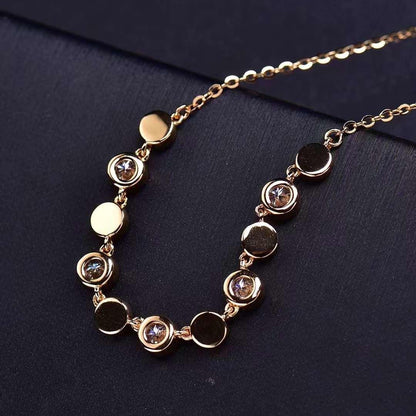 Stylish 18K Gold Necklace Moissanite Gemstone